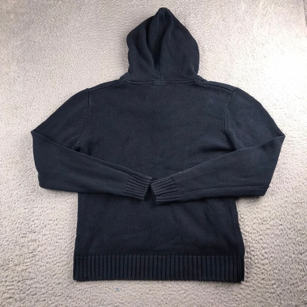 Polo Ralph Lauren Henley Hoodie Mens XL Navy Blue Cotton Knit Pullover Sweater